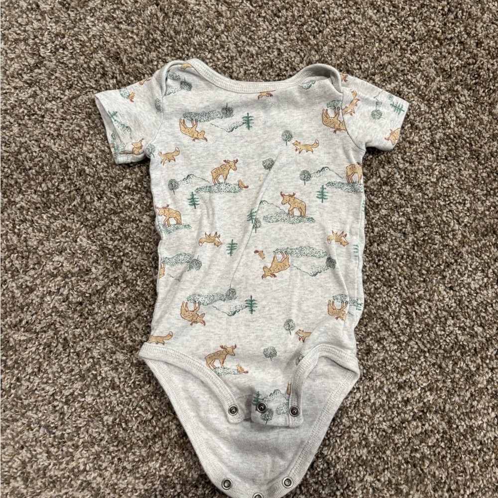 Carter's Gray and Green Bodysuits Soft Cotton One Pieces